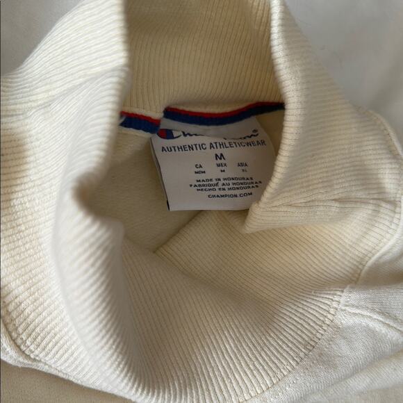 Champion powerblend mock neck Cream /gold Sweatshirt size M - Picture 7 of 7